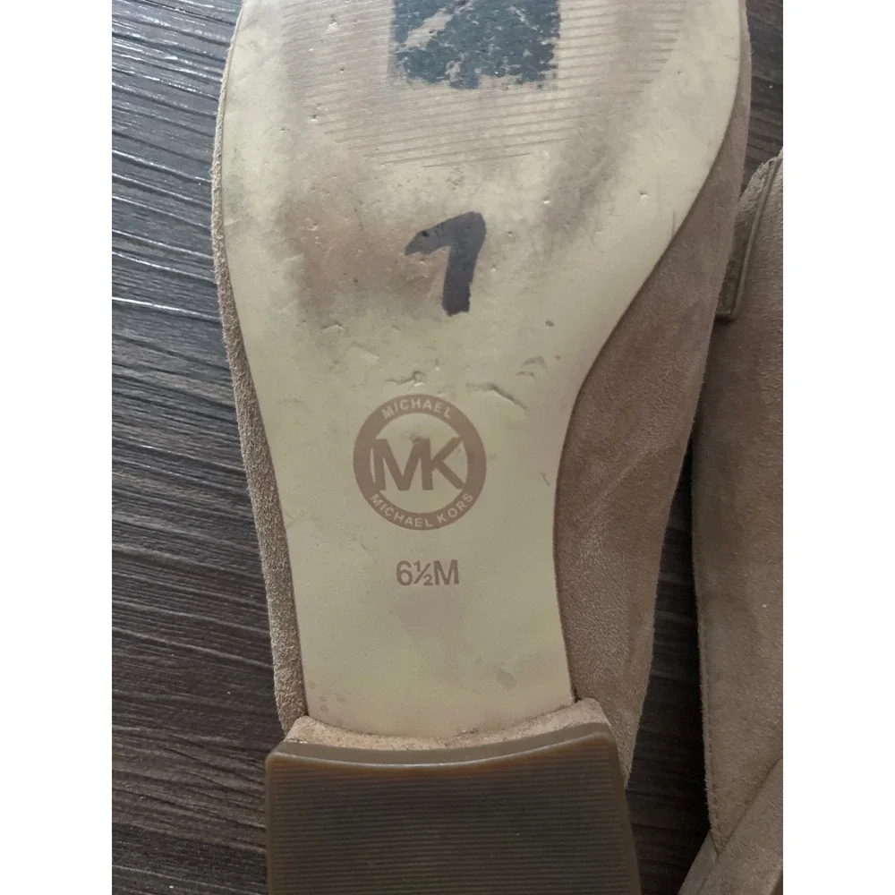 MICHAEL KORS Women's Tan Suede Moccasin Loafer Mule Flats Size 6.5 - Picture 5 of 6